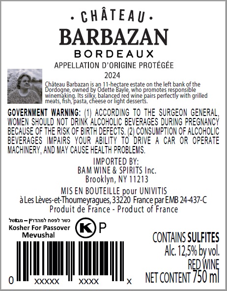 Chateau Barbazan AOP Bordeaux 2024